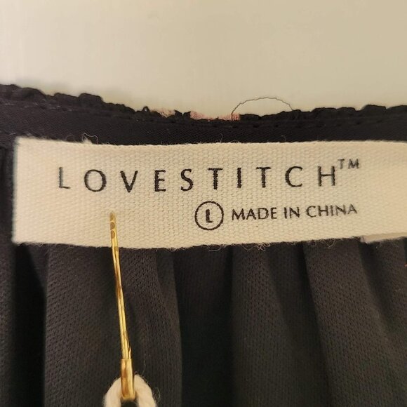 NWT Lovestitch Chelsea Mini Dress Black/Dusty Rose Sheer Large - Picture 7 of 11